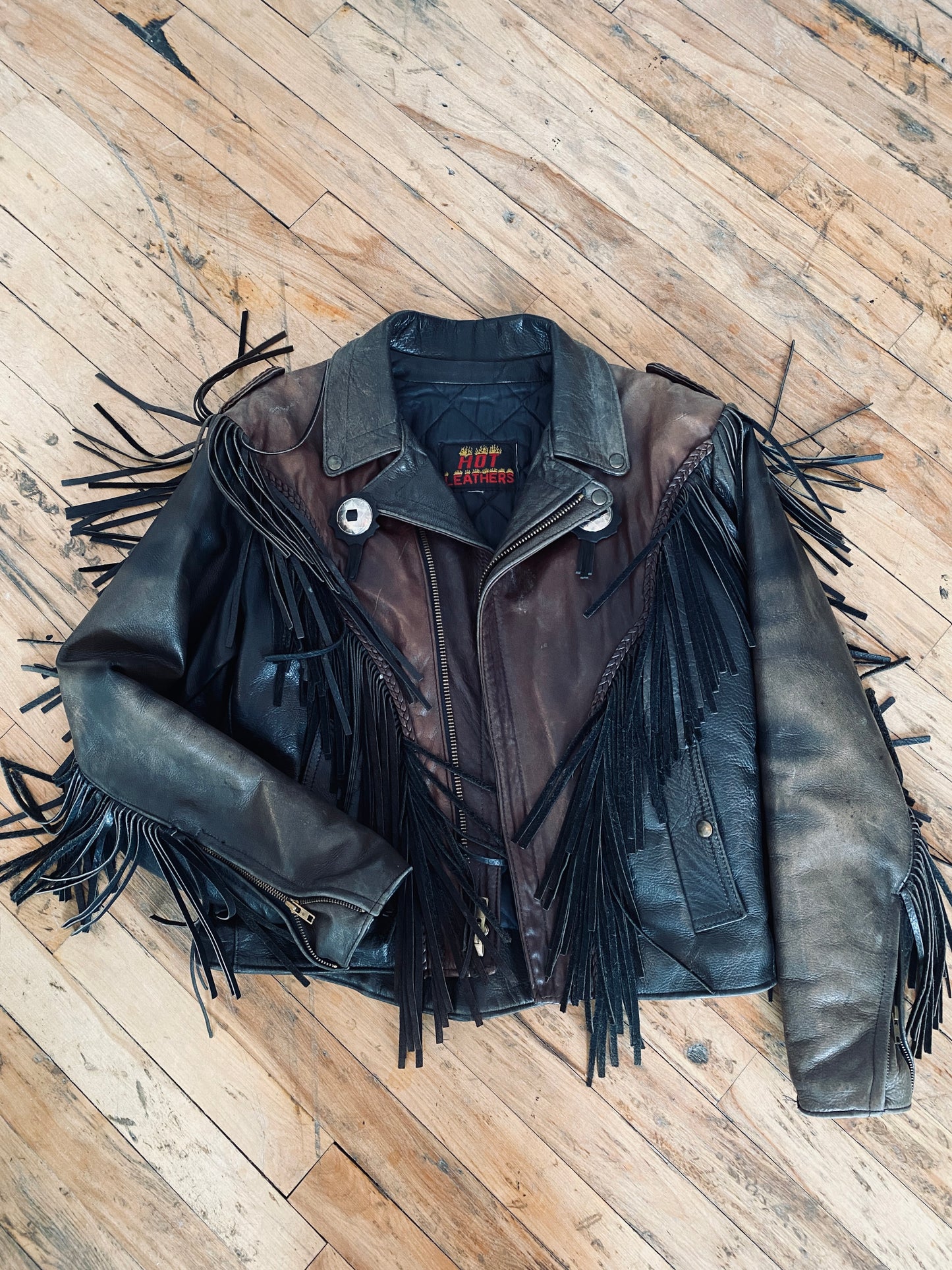 Manteau de cuir motard vintage